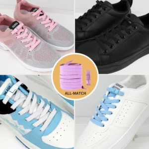 Lacets de chaussure élastiques sans cravate système de verrouillage lacets de sport plats extensibles pour enfants adultes -
