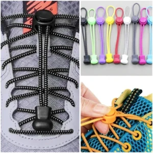 Lacets de chaussures élastiques sans cravate système de dentelle lacets sport enfants adultes personnes âgées-